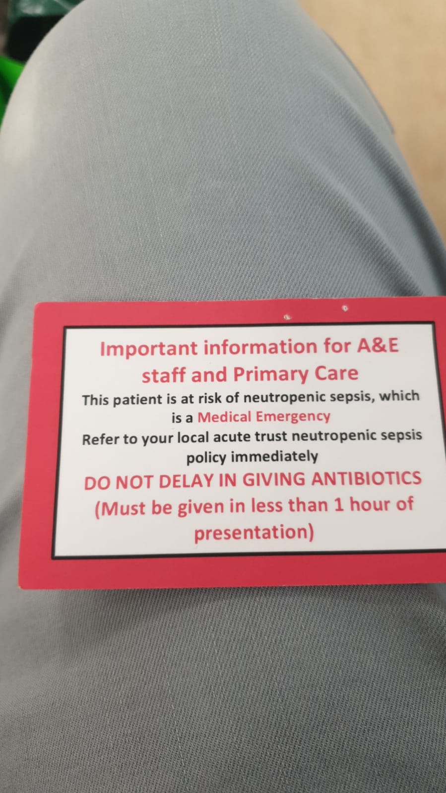 Hospital "queue jump" cards - Going through treatment - Blood Cancer UK ...